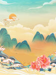 国潮插画背景