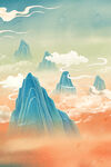 国潮插画背景