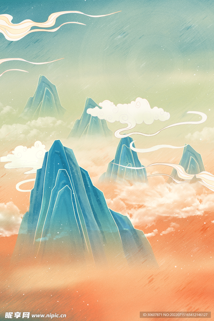 国潮插画背景