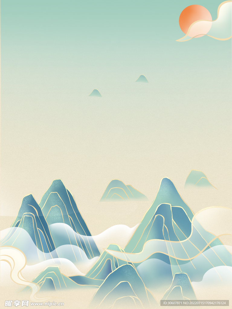 国潮插画背景