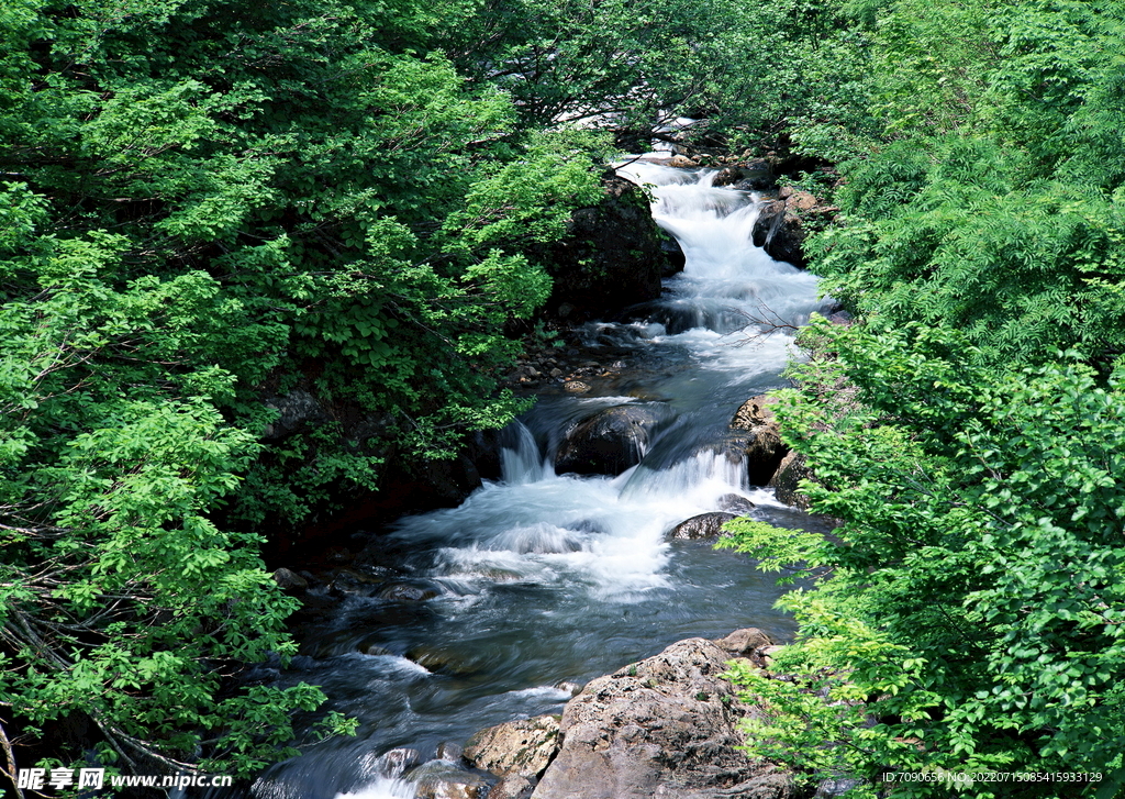 山涧溪流         