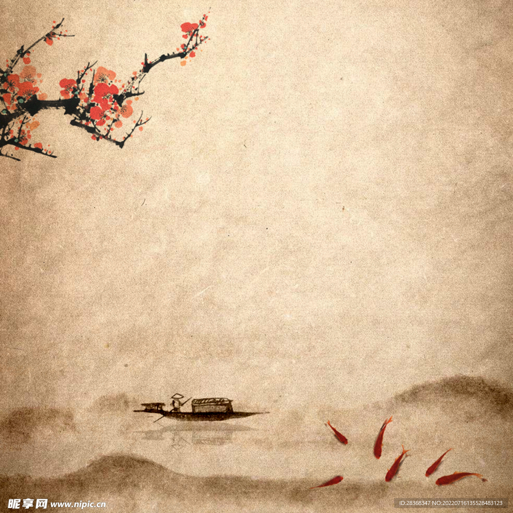 国风中式水墨画 