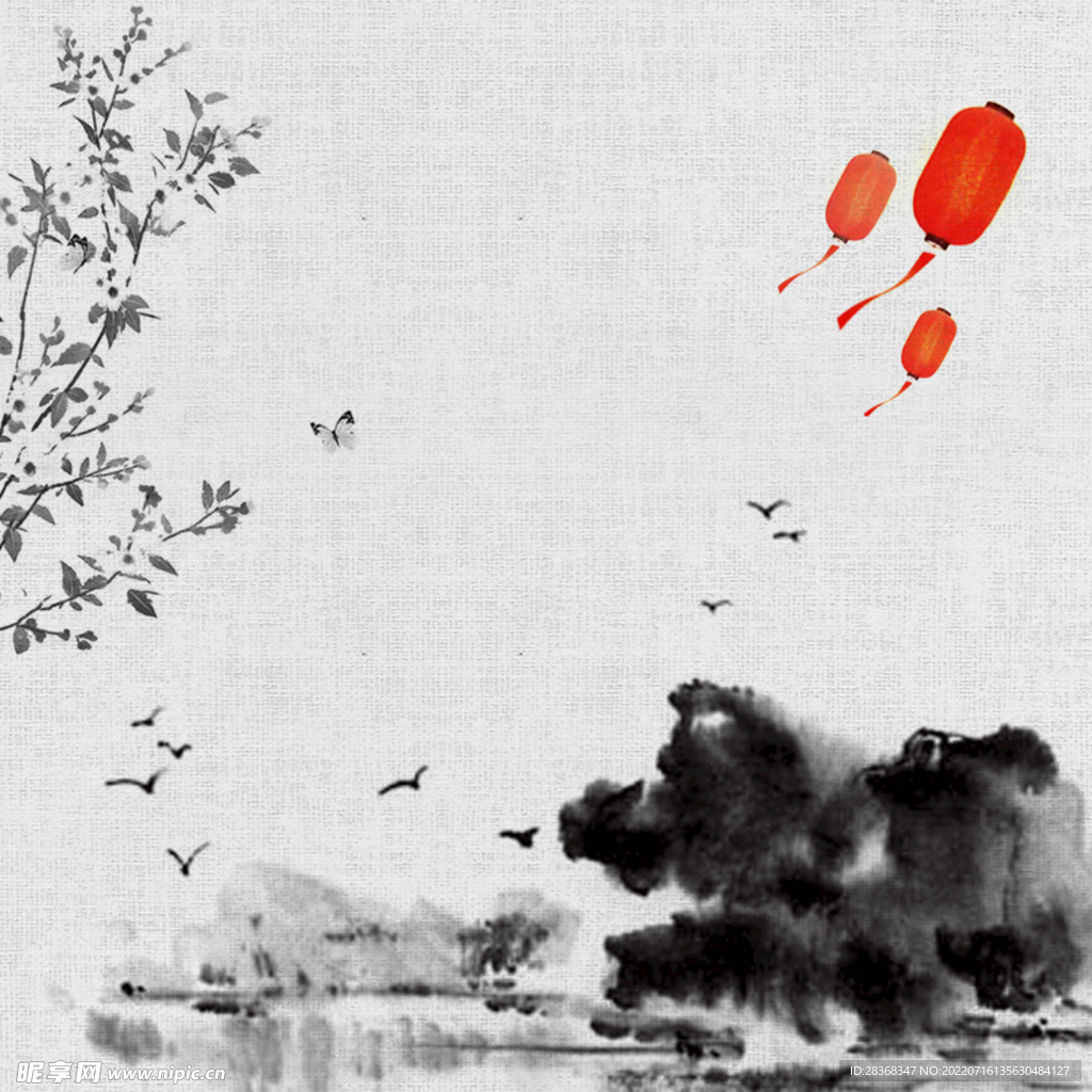 国风中式水墨画