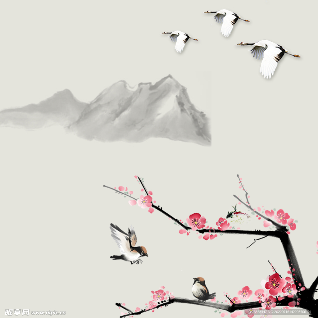 国风中式水墨画