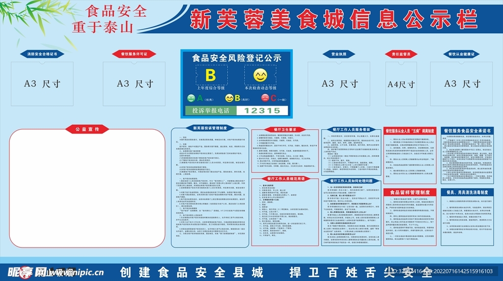 美食城信息公示栏