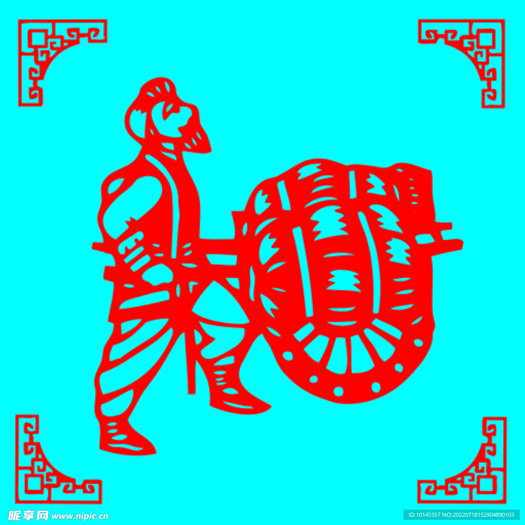 推车剪纸