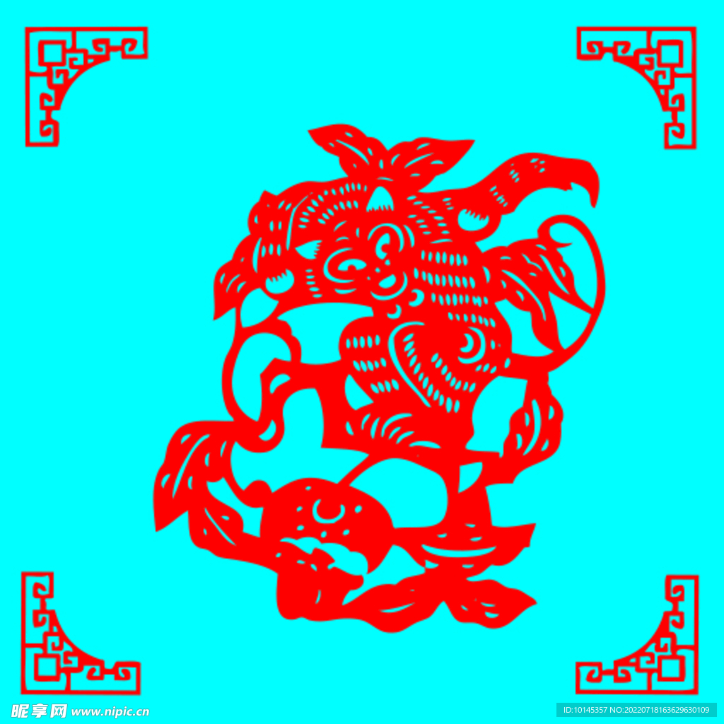猴子剪纸