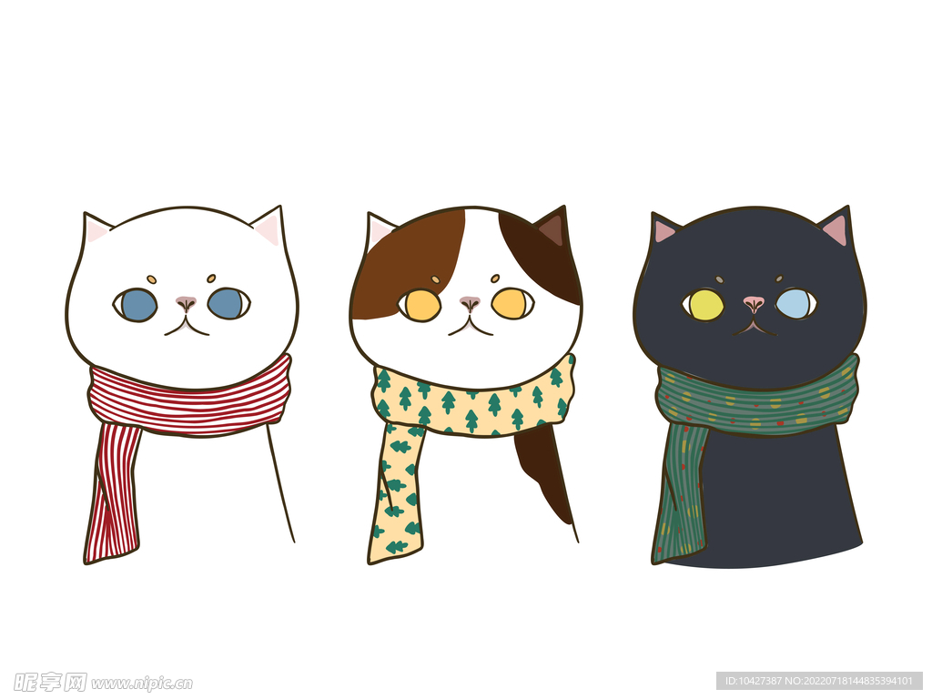 手绘卡通猫