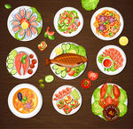 海鲜美食插画