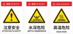 安全标志危险警标牌高温危险注意