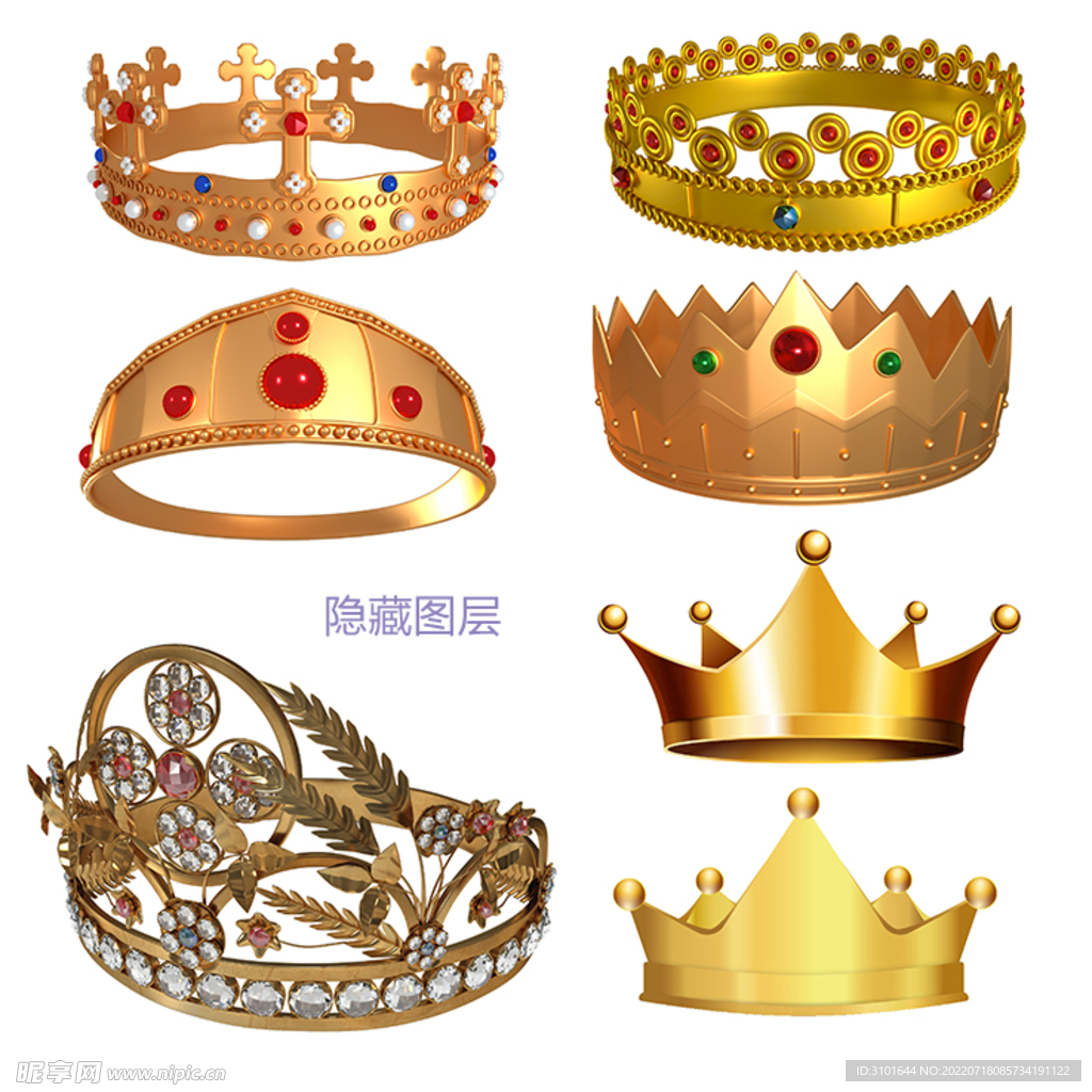 3D金色皇冠