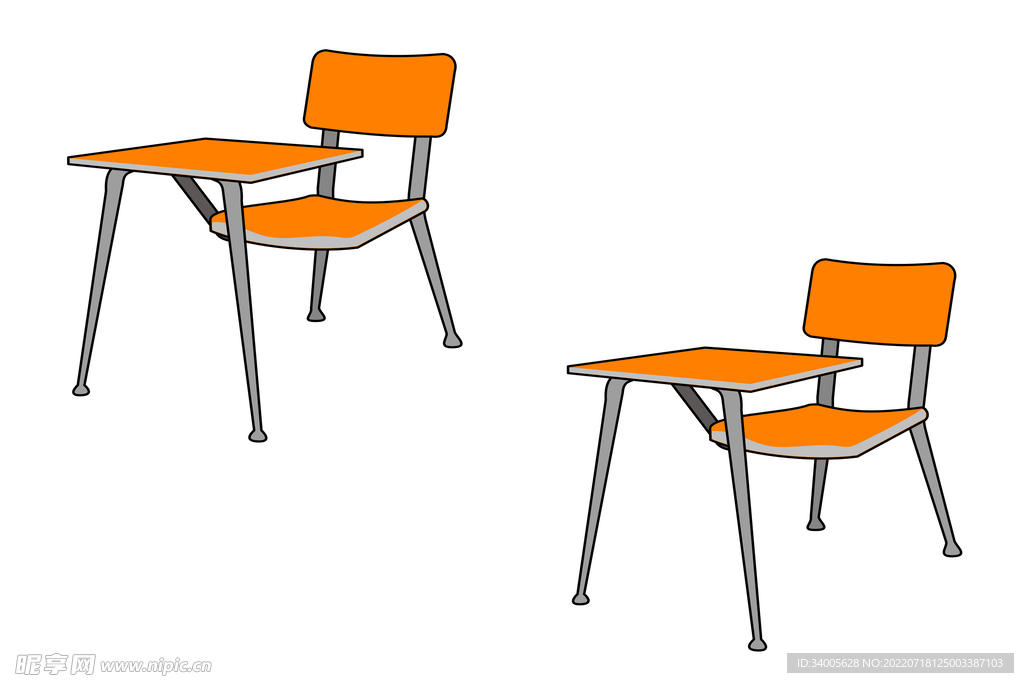 橙色桌椅