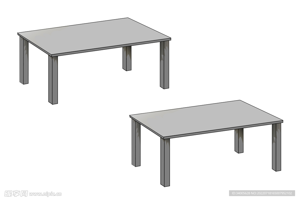 灰色桌子