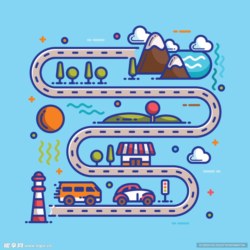 旅游风光插画