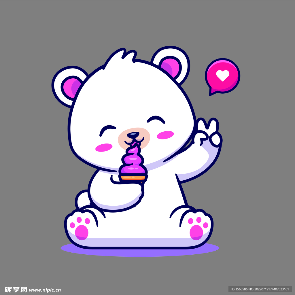 小熊印花图案