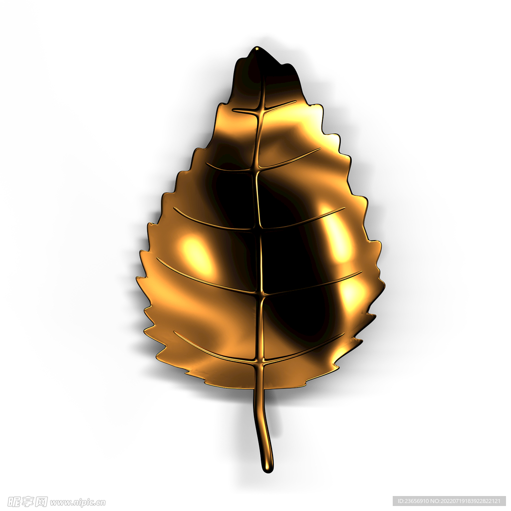高清奢华黄金金色植物叶子 