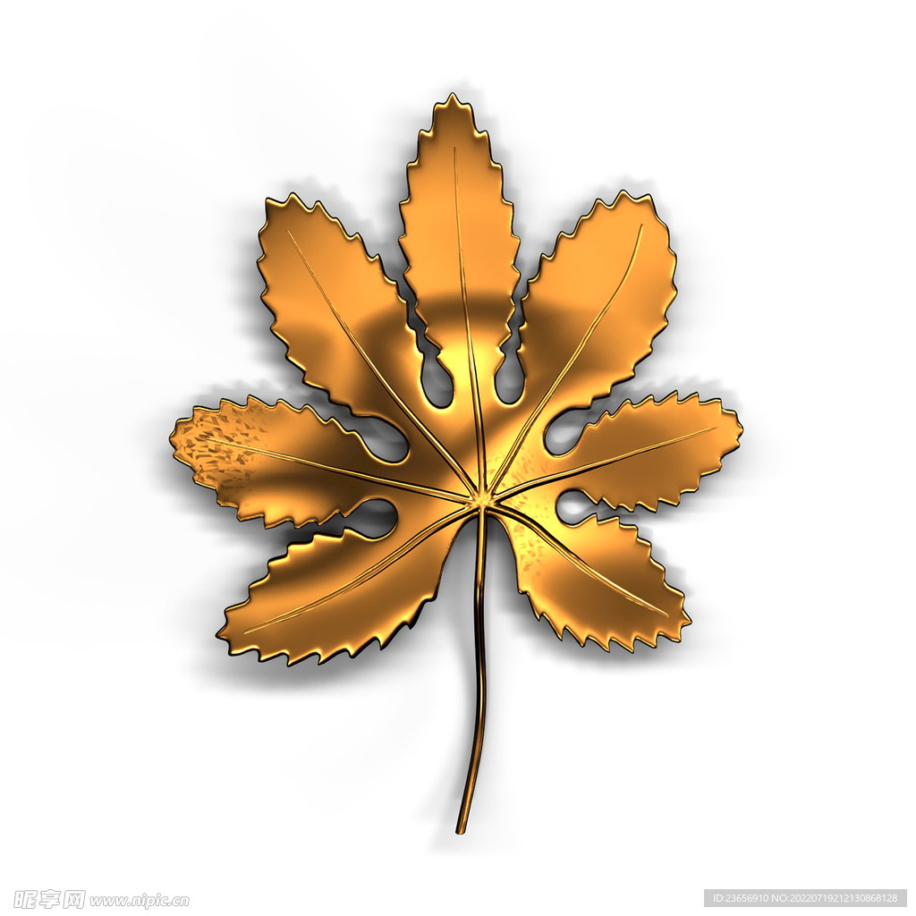 高清奢华黄金金色植物叶子 