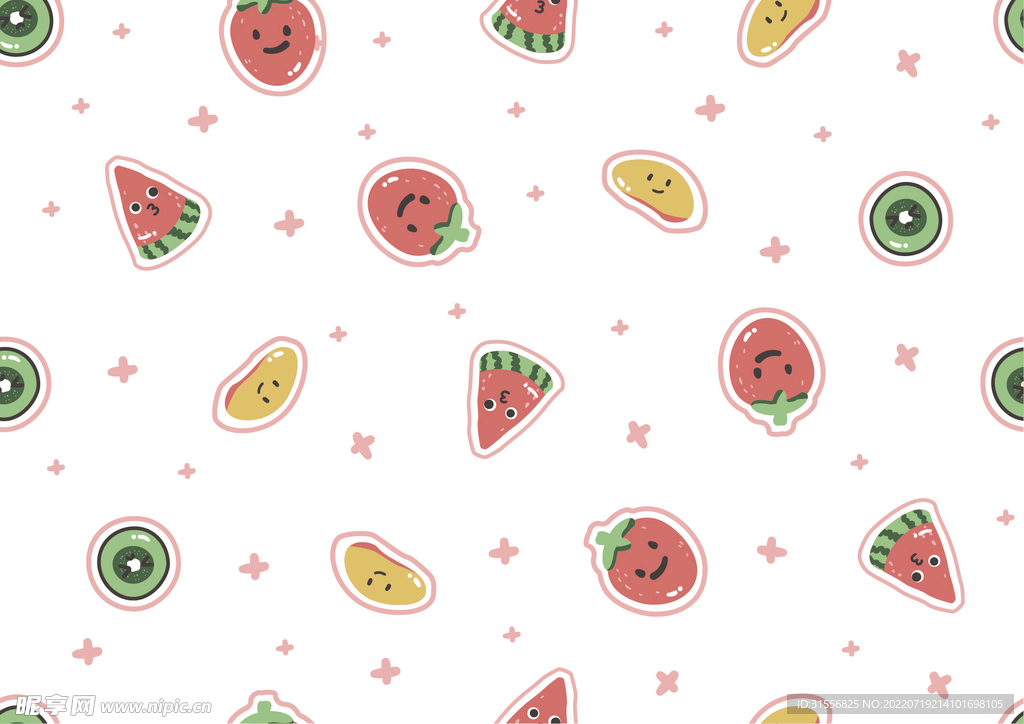水果草莓芒果猕猴桃西瓜循环图