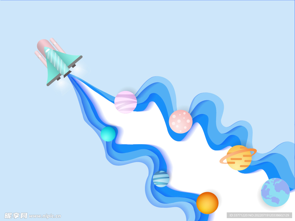 立体航天飞机背景