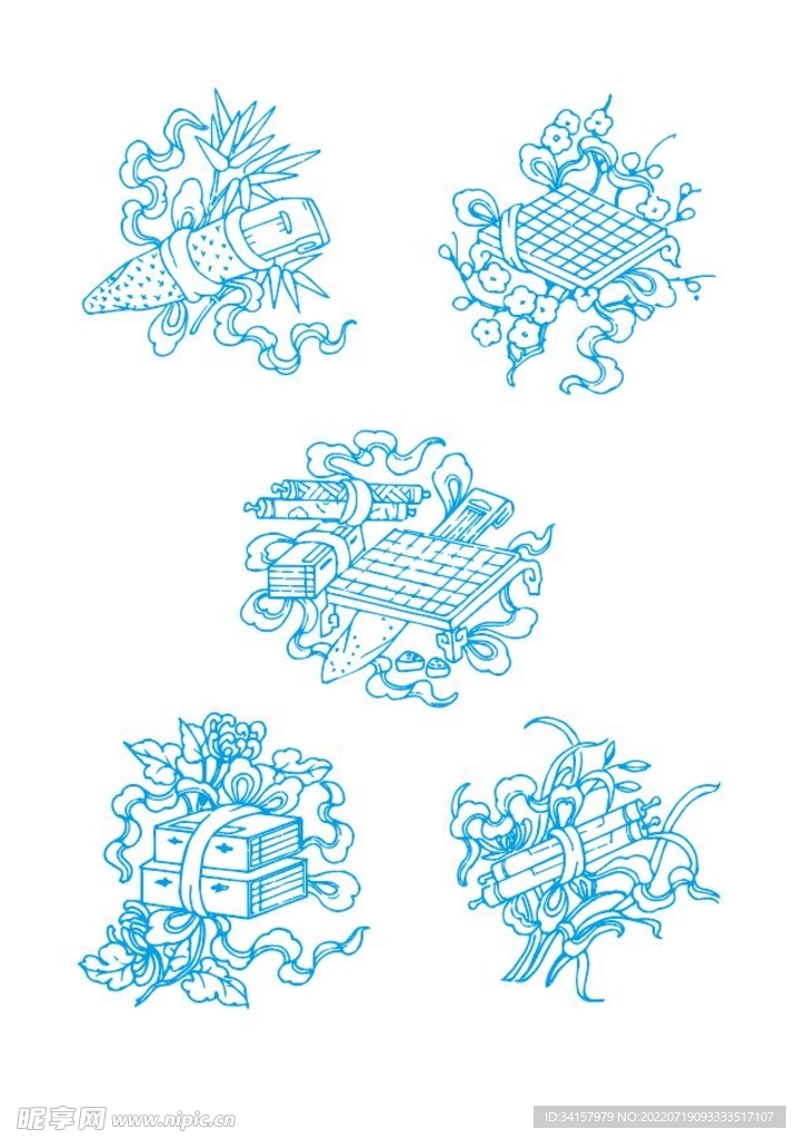 植物 法宝 棋盘 花朵 画卷