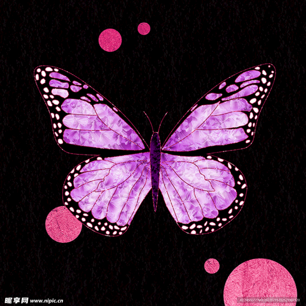 紫色蝴蝶高清挂画装饰画