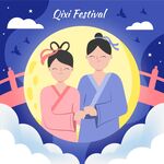 七夕月满时情侣
