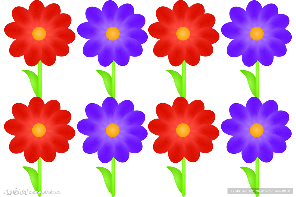 蓝紫色大红色花