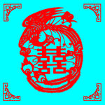 凤凰双喜剪纸