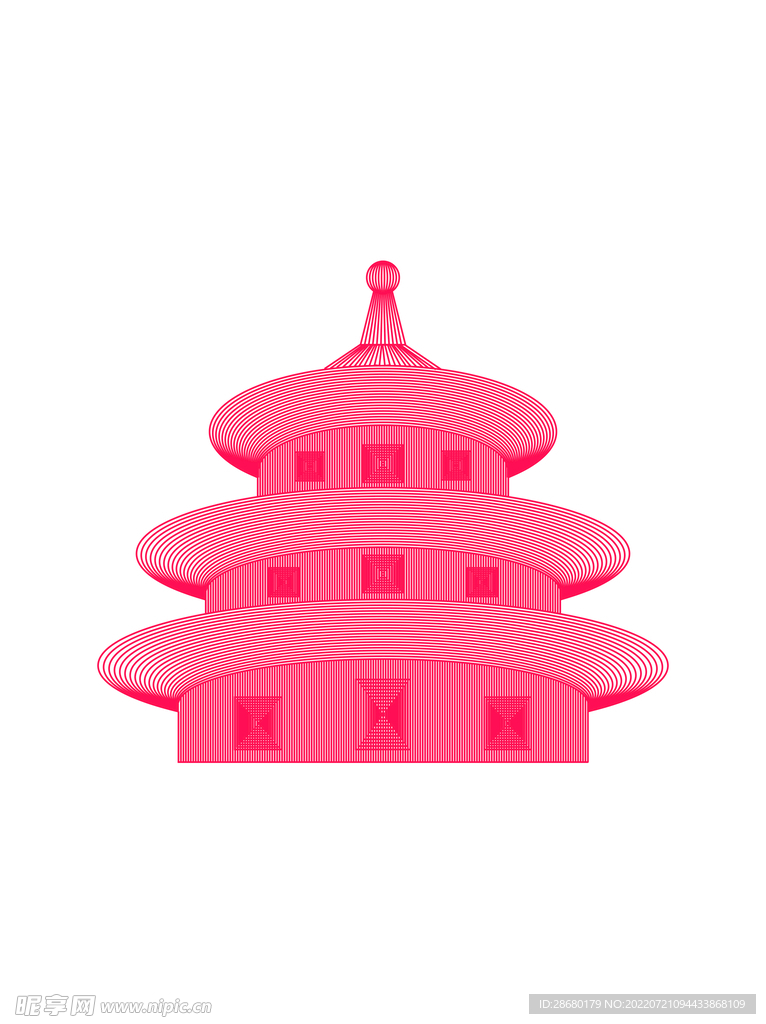 城门建筑线条素材