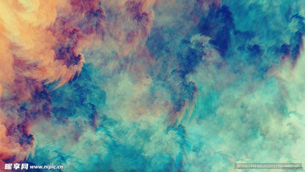浓郁云涌数字艺术画