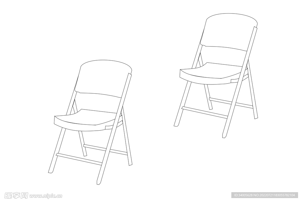 四腿素描椅子