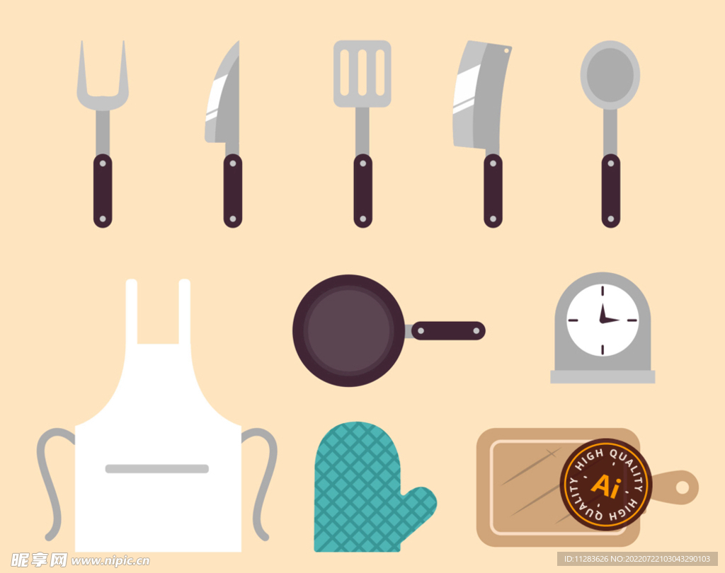 厨房刀具插画