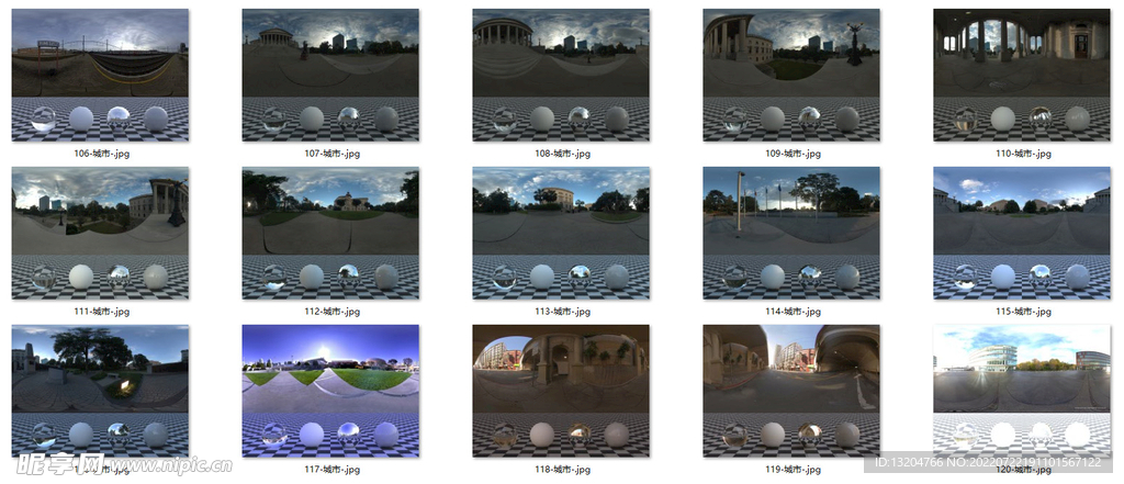 HDRI环境城市全景贴图 