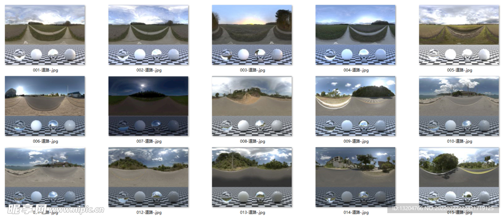 HDRI环境道路全景贴图
