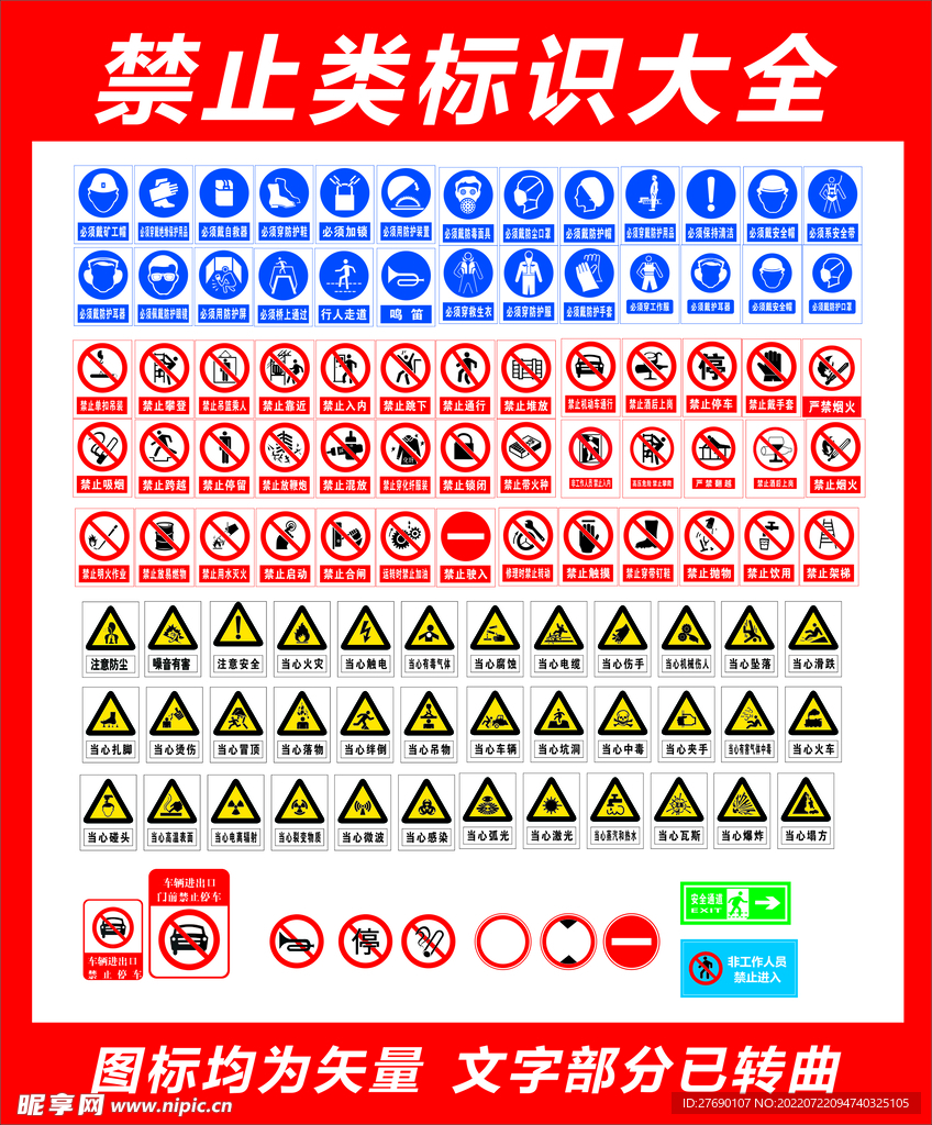 禁止标识大全
