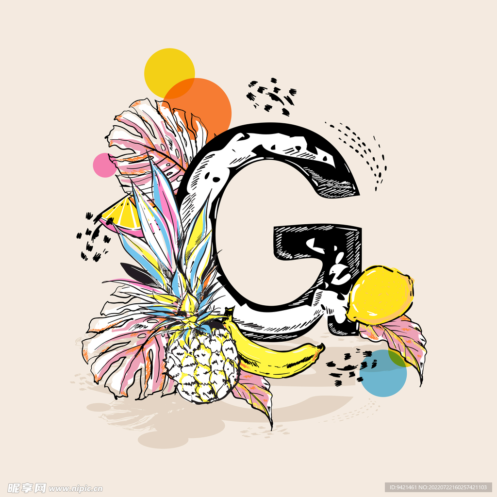 字母花卉