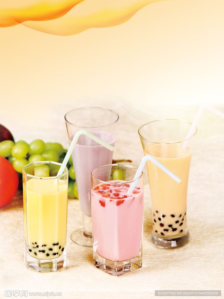 水果奶茶背景 
