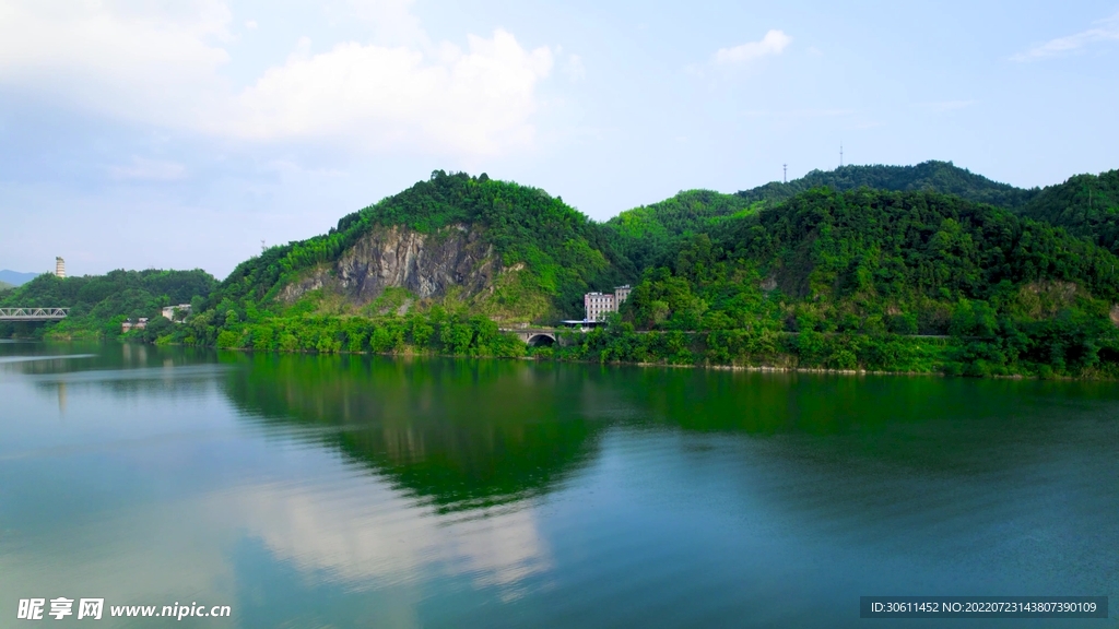 山水河流湖南怀化黔阳古城自然风