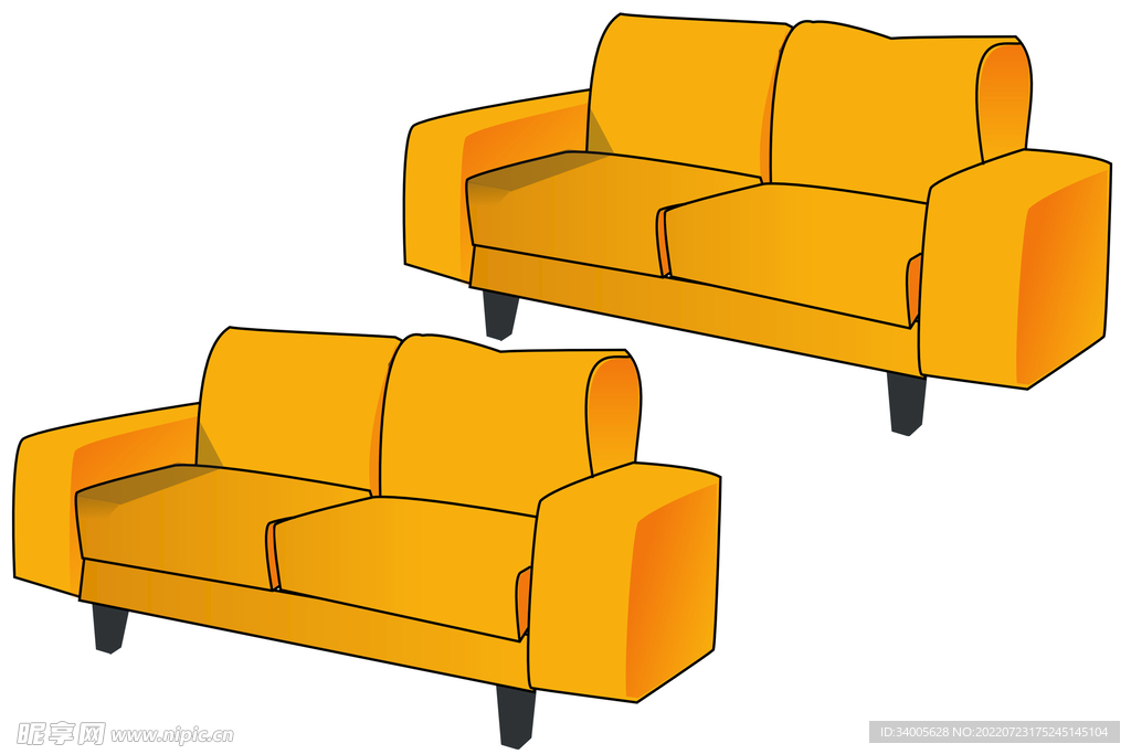 黄色软沙发