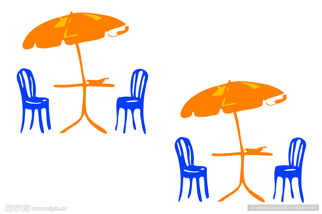 伞和椅子