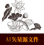 荷花纹理