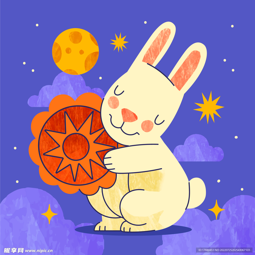 中秋庆典手绘背景
