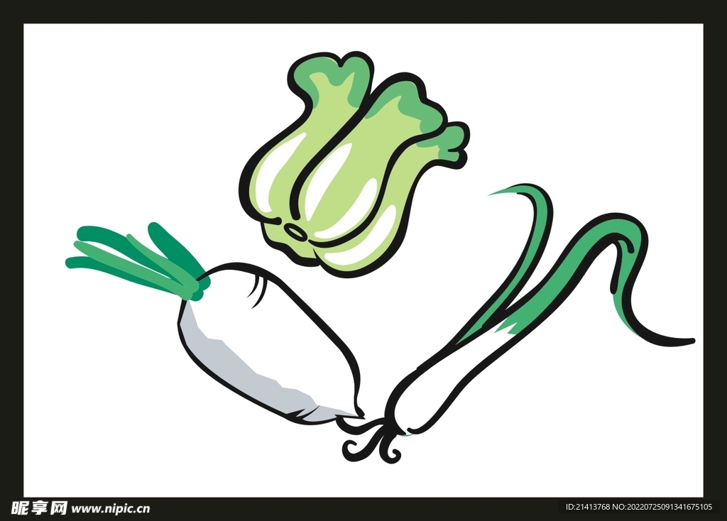 手绘水果蔬菜 
