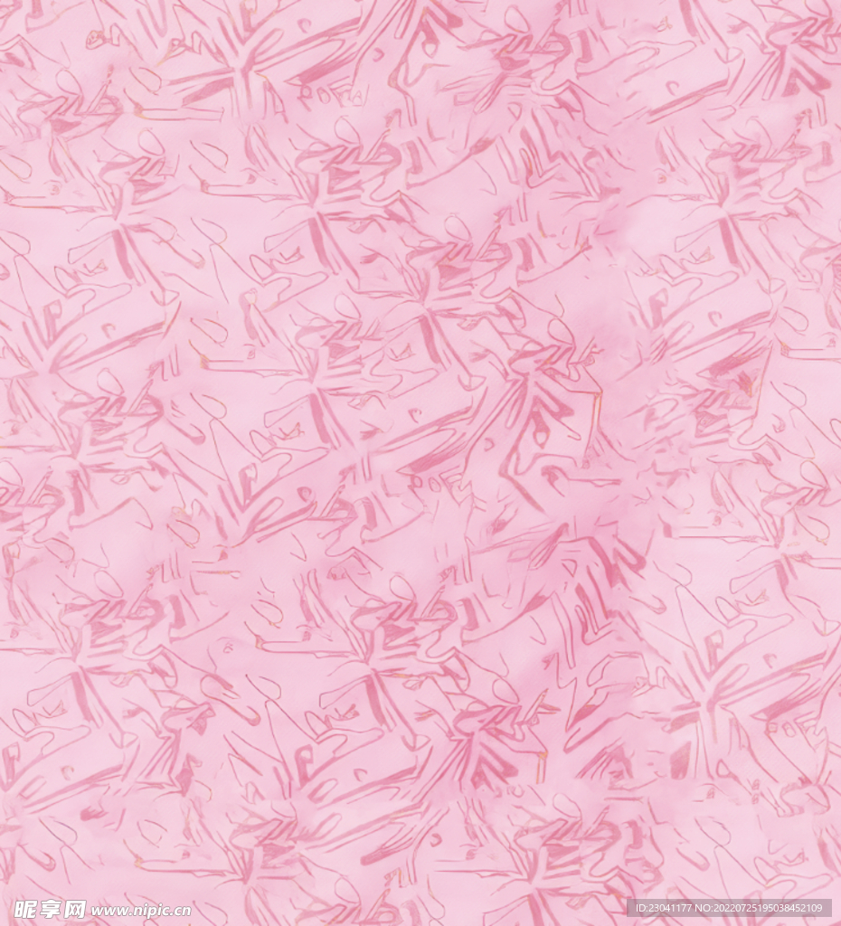 手绘粉色线条花