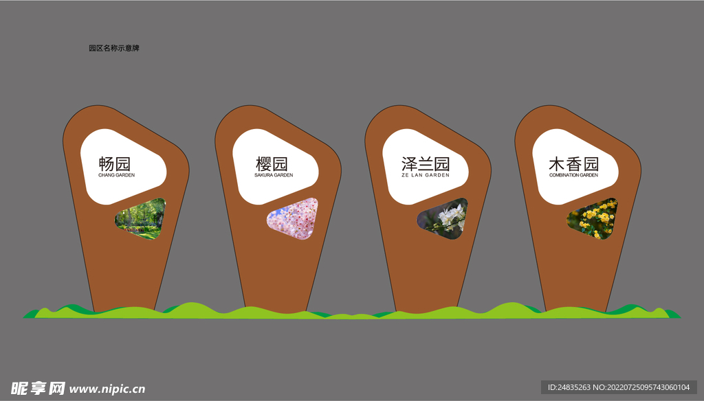 园区名称示意牌