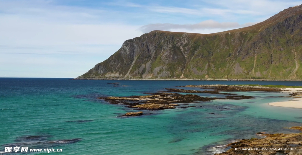 鸟瞰航拍海岸岛屿海滩自然风景