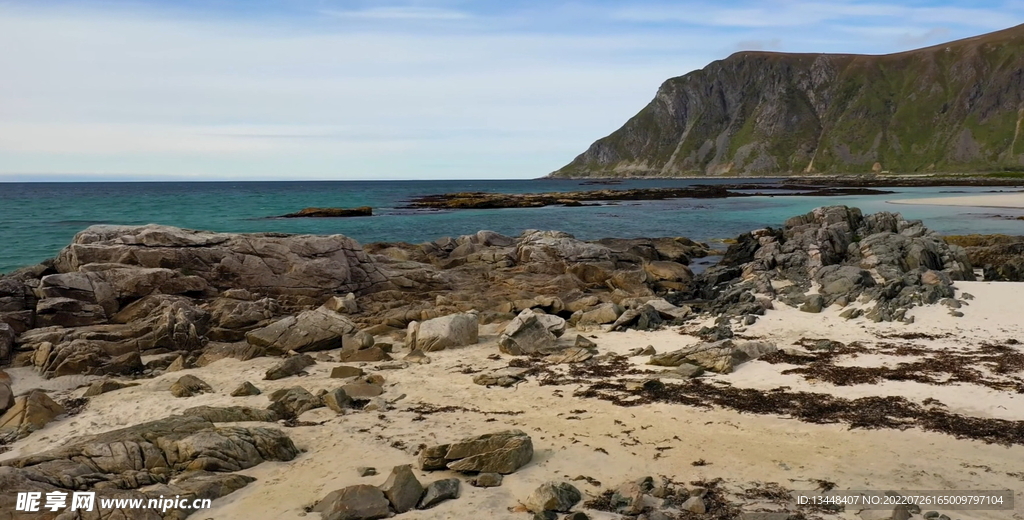 鸟瞰航拍海岸岛屿海滩自然风景