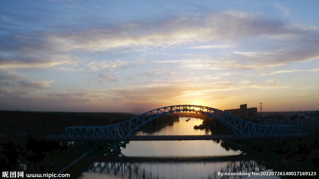 泗阳成子河大桥日落