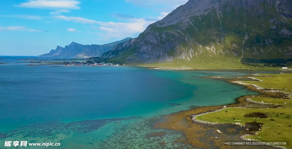 鸟瞰航拍海岸岛屿海滩自然风景