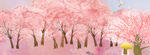  手绘桃花插画海报图片